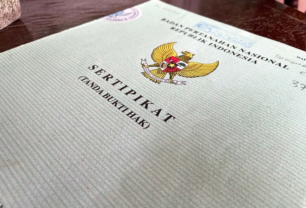 contoh sertifikat tanah SHM resmi dari BPN Indonesia