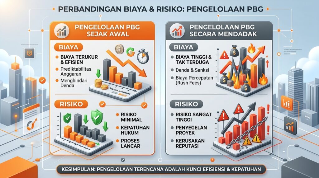Perbandingan risiko akibat Mengabaikan PBG IMB Pemilik restoran