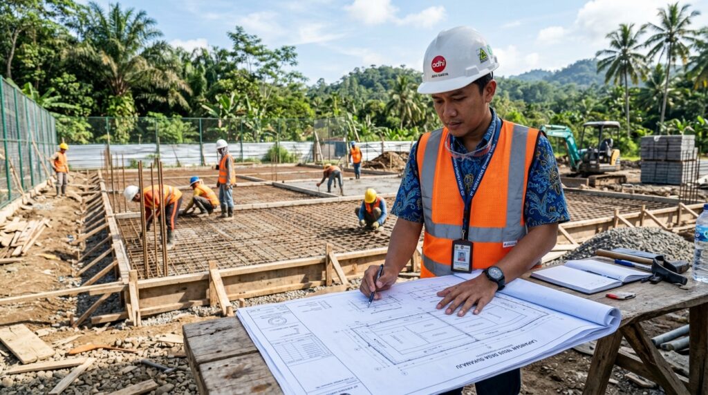 Proses konstruksi terkait Pemilik Lap Tennis PBG