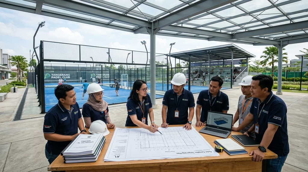 Simulasi Biaya PBG IMB untuk lapangan padel