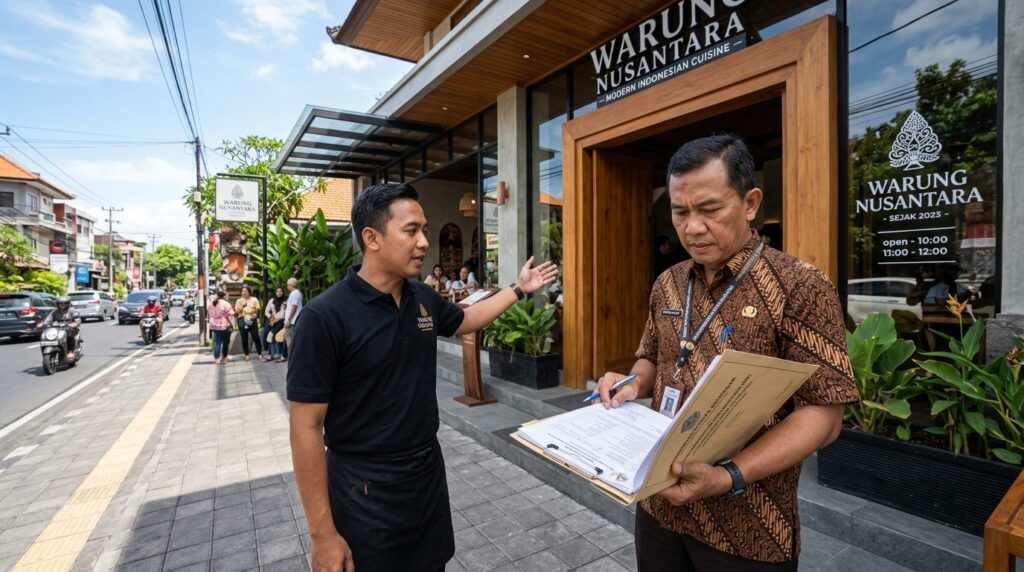 Pemeriksaan legalitas terkait Mengabaikan PBG IMB Pemilik restoran