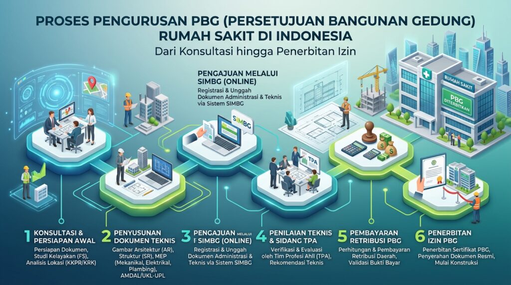 Alur tahapan Panduan PBG IMB Pemilik rumah sakit