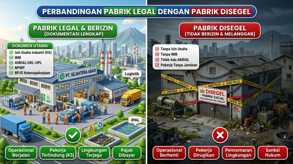Risiko Mengabaikan PBG IMB Pemilik pabrik tanpa izin