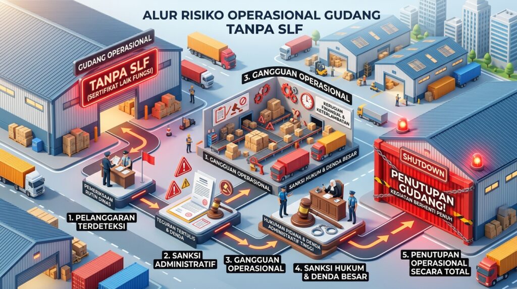 Risiko Mengabaikan SLF Pemilik Gudang tanpa legalitas