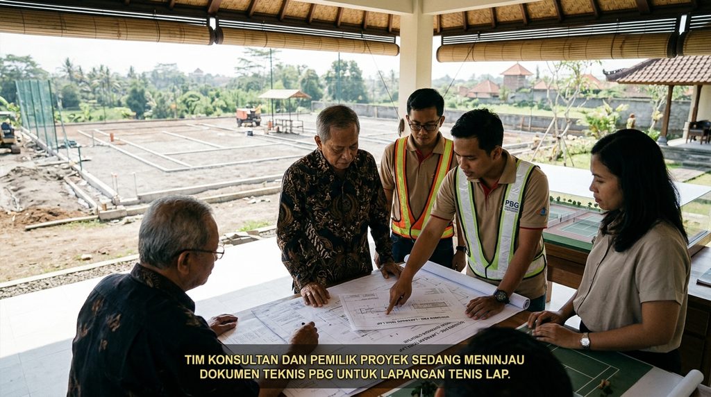 Mengurus PBG IMB Lap untuk lap tennis