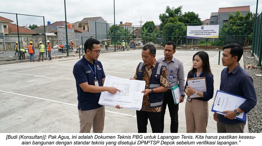 Simulasi Biaya PBG IMB untuk lap tennis