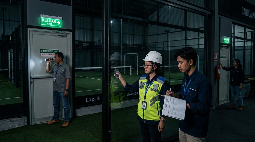 SLF Khusus Lap Padel — situasi teknis lapangan padel Jabodetabek