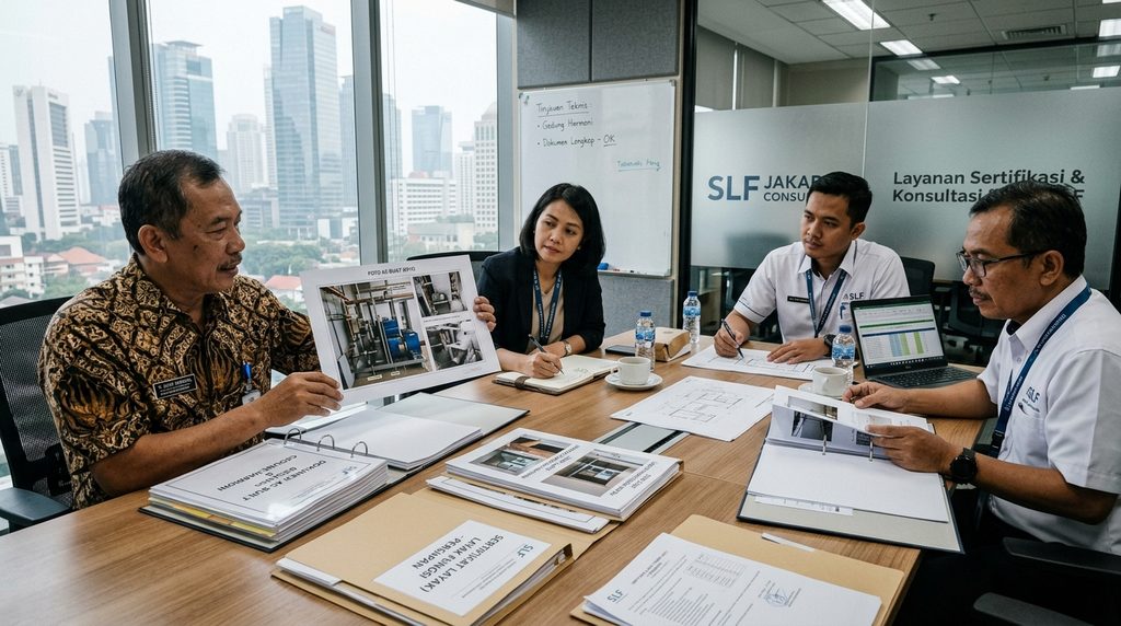Konsultasi Gratis SLF Jakarta — inspeksi bangunan komersial Jakarta