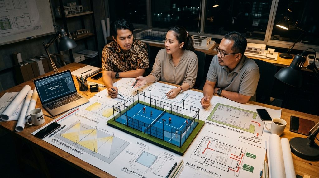 Simulasi Biaya PBG IMB untuk lapangan padel