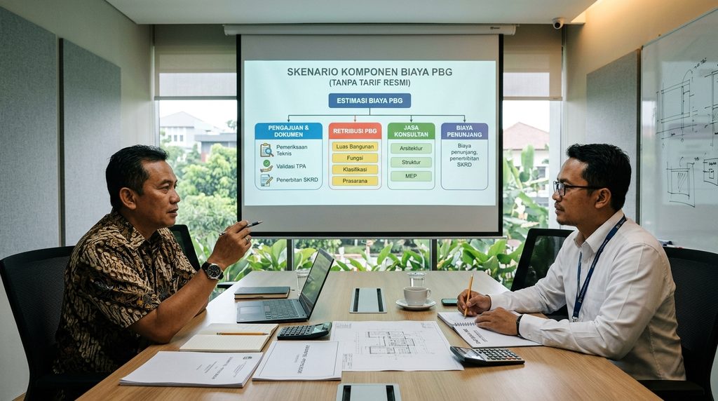 Simulasi Biaya PBG IMB - kantor di Bogor