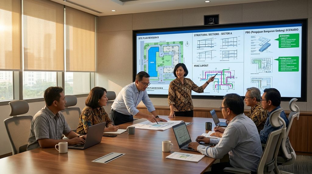 PBG IMB Kantor Bogor — koordinasi teknis kantor