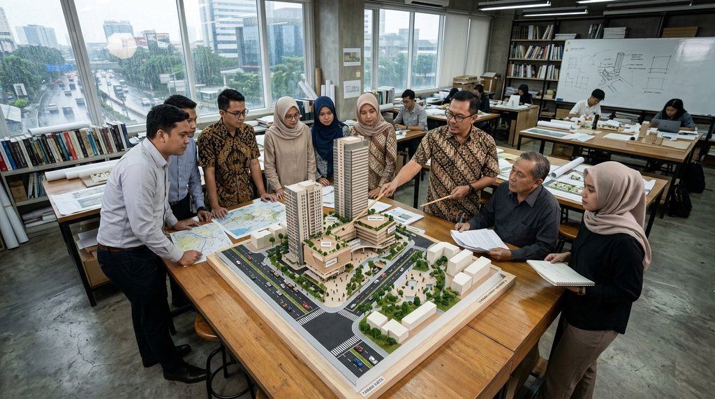 konsultan izin fasilitas publik — review masterplan mixed use tahap review desain