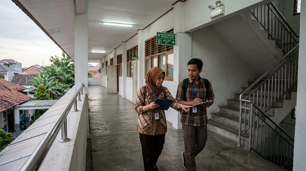 jasa pbg sekolah saat inspeksi akses dan sirkulasi bangunan