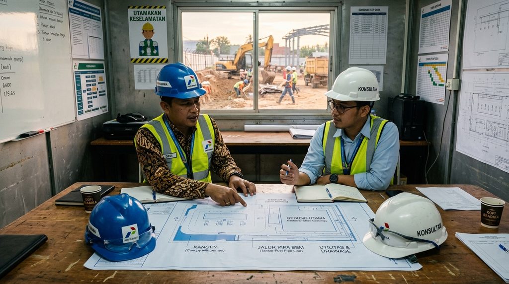 jasa pbg spbu untuk koordinasi rencana teknis proyek