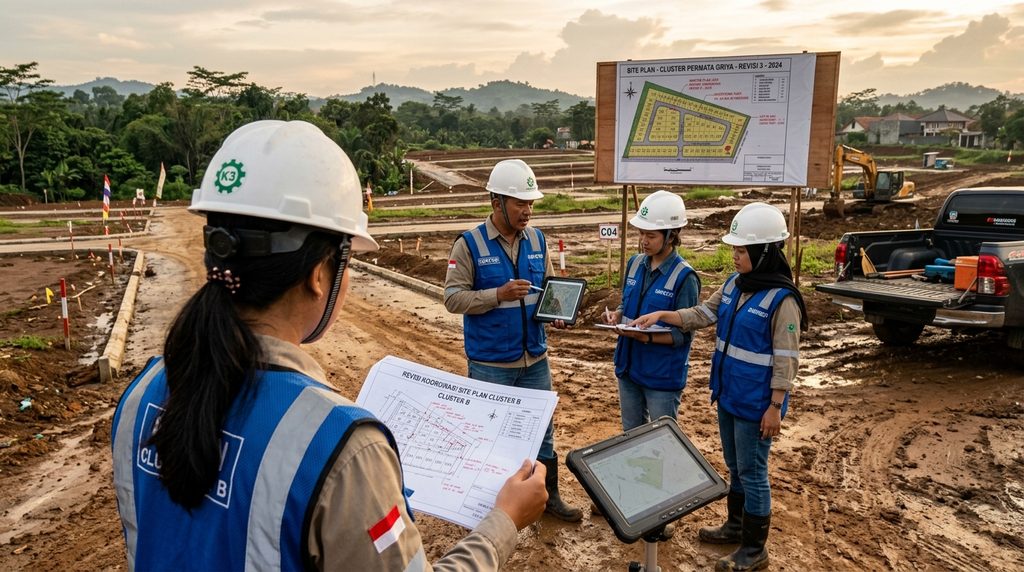 konsultan perizinan properti — survei lahan proyek tahap koordinasi revisi