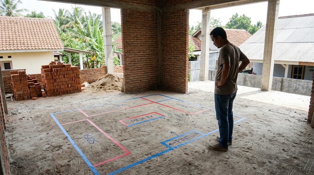 jasa pbg karawang rumah tinggal dengan visual rumah tinggal yang menonjolkan kesiapan dokumen dan kondisi teknis. 