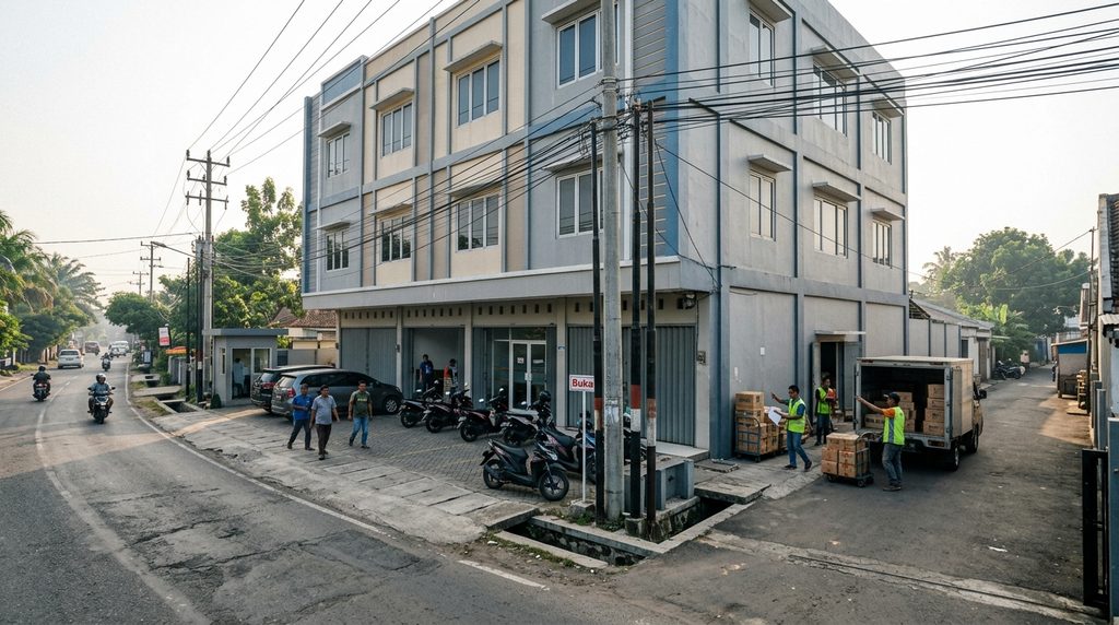 jasa pbg karawang ruko dengan visual ruko yang menonjolkan kesiapan dokumen dan kondisi teknis