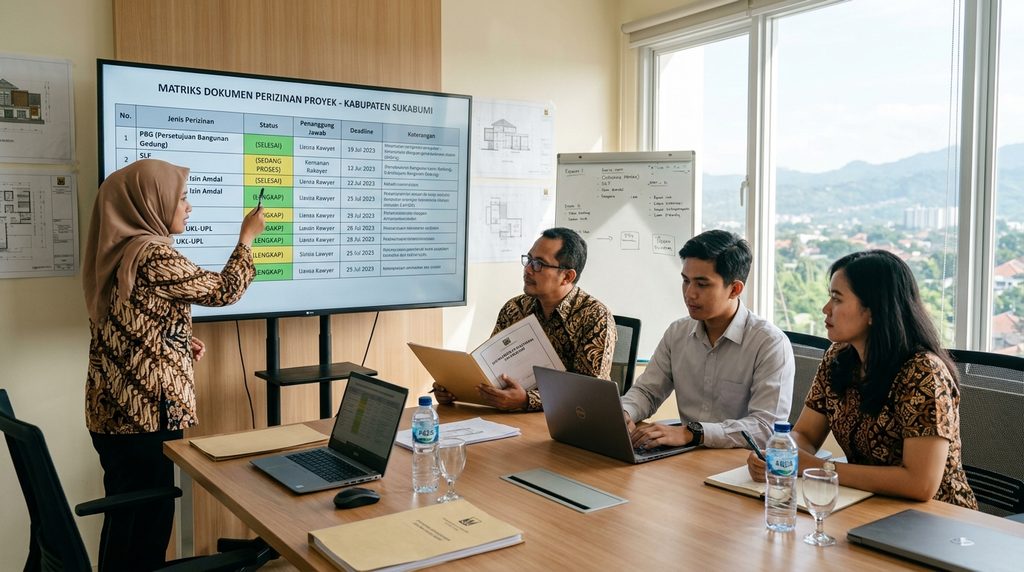 jasa pbg imb slf sukabumi - persiapan dokumen dan koordinasi proyek di Sukabumi